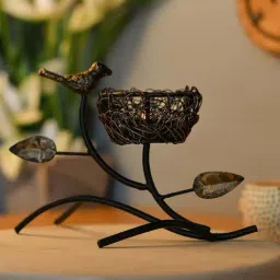 Homesake 'Diwali' Black Metal Nested Candle Holder - Set of 1-image-1