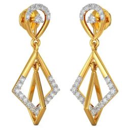 Joyalukkas 18k Gold & Diamond Drop Earrings for Women-image-19