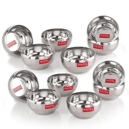 HAZEL Silver Stainless Steel Bowl for Dessert - Set of 12 (200ml)-image-90
