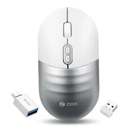 Zoook Jaguar Wireless Optical Mouse with Type C Converter (White Silver)-28