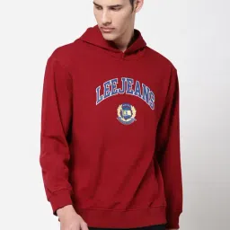 Lee Maroon Comfort Fit Printed Hooded SweatShirt-picture-12
