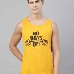 Bushirt Mustard Printed Cotton Vest-image-79