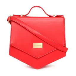 KLEIO Red Unique Shaped Sling Bag-57