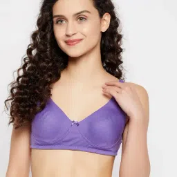 Clovia Purple Cotton Full Coverage T-Shirt Bra-picture-34