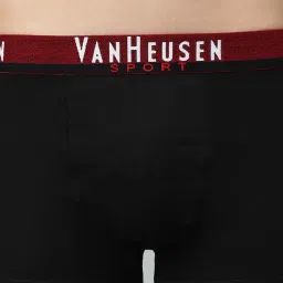 Van Heusen Sport Regular Fit Plush Back Elasticized Waistband Double Layer Gusset Trunks - Black image 4