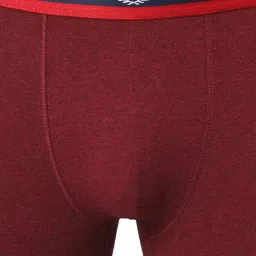 Van Heusen Sport Regular Fit Jaspe Textured Double Layer Gusset Solid Trunks - Deep Red Jaspe image 4