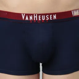 Van Heusen Sport Regular Fit Plush Back Elasticized Waistband Double Layer Gusset Trunks - Navy image 4