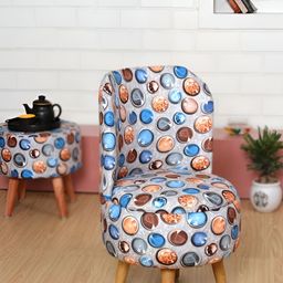 Shadowkart Blue & Grey Printed Wooden Ottoman-image-11