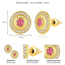 Peora Gold Plated Contemporary Studs image 2