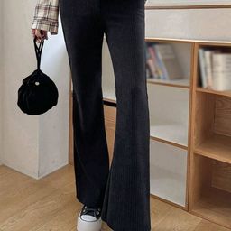 BROADSTAR Women Smart Flared High-Rise Easy Wash Trousers-picture-37