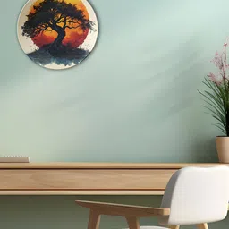 THE QUIRKY HOME Black & Orange Printed Decorative Ceramic Wall Plate-image-65