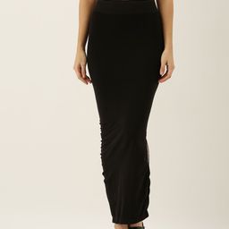 Amante Women Black Solid Saree Shapewear SHW76301-image-34