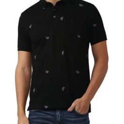 Simon Carter London Black Printed Slim Fit Polo T-Shirt-picture-34