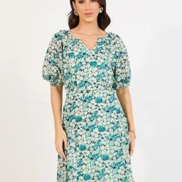Styli Multi Cotton Flared Printed Dresses-image-5