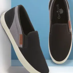 Woodland Men's Black Plimsolls-image-46