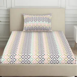 Welspun light coral polycotton harmony single bedsheets-picture-0