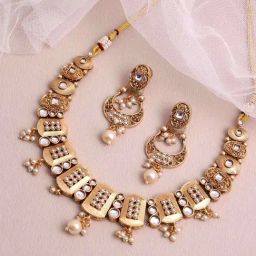 Panash Gold Plated Kundan Studded Jewellery Set-33