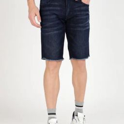 Guess Blue Solid Regular Fit Denim Shorts-picture-33