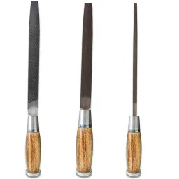AMB 8 inch (203.2 mm) Flat Half Round File Tool With Wooden Handle, AZWFHR8_1 (Set of 3) image 2