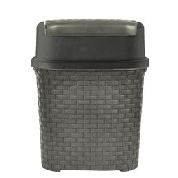 Kuber Industries 2 Pcs Grey Textured Swing Dustbins - 7 L Each image 4