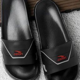 Asian Men's Black Slides-picture-5