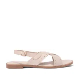Forever Glam by Pantaloons Women Ivory Cross Strap Sandals-image-85