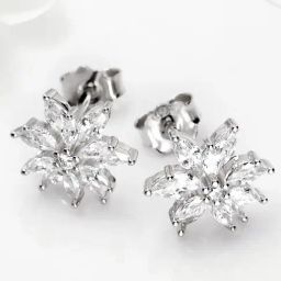 Zavya Stellar Floral Glow Golden Plated 925 Sterling Silver Star Earrings-image-76