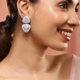 Rubans Rhodium Plated White Earrings for Women-picture-47