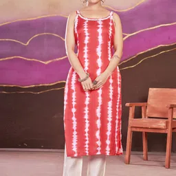 MINGORA Shibori Dyed Shoulder Strap Mirror Work Kurta With Trousers-picture-40