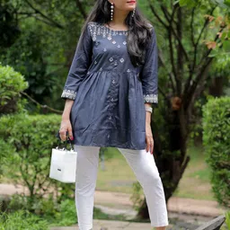 KALINI Ethnic Motifs Embroidered Kurti-image-77