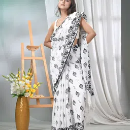 TANTLOOM Ethnic Motifs Printed Pure Cotton Saree-picture-34