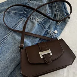 HAUTE SAUCE by Campus Sutra Leather Structured Sling Bag-image-31