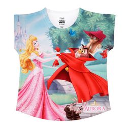 Disney by Wear Your Mind Girls Multicoloured Disney Princess Printed Top-image-89