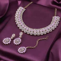 VATSALYA creation Gold-Plated Stone Studded Jewellery Set-13