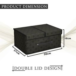 Kuber Industries Black 5 Pieces Foldable Double Lid Multi-Utility Organisers image 4
