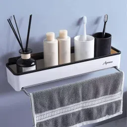 Aquieen White Glossy Finish Stainless Steel Wall Shelf, AQN 275 image 2