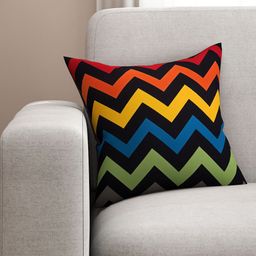 SEJ by Nisha Gupta  Single Multicoloured Printed 16'' x 16'' Square Cushion Cover-43