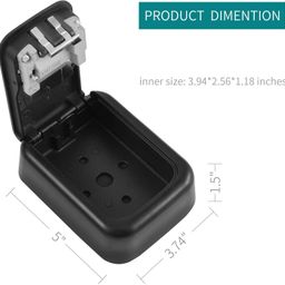 RKPM HOMES Key Storage Lock Box, 4-Digit Combination Lock Box, Wall Mounted Lock Box, Metal Key Safe Combination Storage Box, Resettable Code (Black) image 4