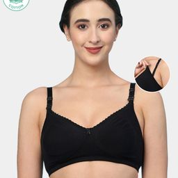 ECOMAMA Organic Cotton & Bamboo Antimicrobial Feeding Bra - Black-picture-15