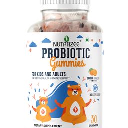 Nutrazee Probiotic Gummies Supplement with Prebiotic Fiber Zero Added Sugar Gummy Bears - 30 Gummies-picture-27