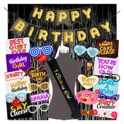 Wobbox Happy Birthday Props Birthday Banner & Sash Happy Birthday Decoration Items Multicolor -Pack Of 29-image-86