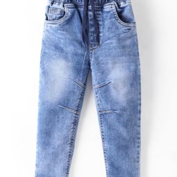 Rikidoos Mild Washed Embroidered Denim Jeans - Light Blue-image-51