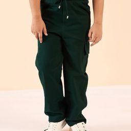 Stylo Bug Cotton Solid Cargo Pants - Green-image-75