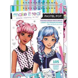 Make It Real Pastel Pop Fashion Design Sketchbook Colouring Activity Kit - Multicolour-14