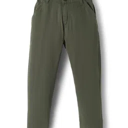 Pine Kids Cotton Elastane Woven Full Length Solid Color Jeans - Olive Green-picture-24