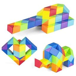 AZHARI snake cube 72 pcs Magic Snake Puzzle Funny Twisty Snake Toy Snake Cube Fidget Toy Fidget Snake Cube for Kids Puzzle Cube Fidget Toys Twisty Snake image 2