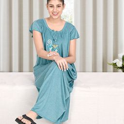 For You For Me Women Embroidered Maxi Nightdress-87