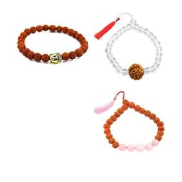 Divine souvenirs Set Of 3 Unisex Artificial Beaded Elasticated Bracelets-4