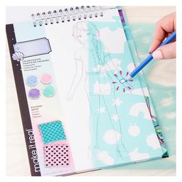 Make It Real Pastel Pop Fashion Design Sketchbook Colouring Activity Kit - Multicolour image 5