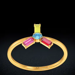 Joyalukkas Women Radiant Tri-Color Sparkle Gold Ring 1.411 gms-image-7